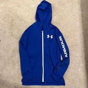Under Armour Blue Zip Up Hoodie. Boys M